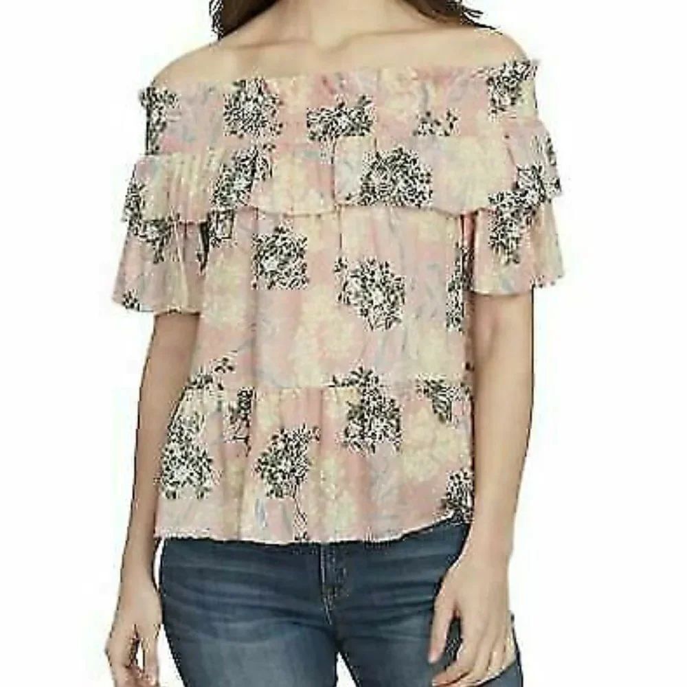 William Rast Arabella Floral Off The Shoulder Top